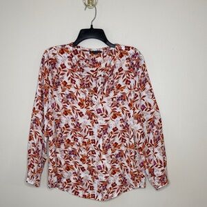Adrianna Papell Floral Blouse Size M